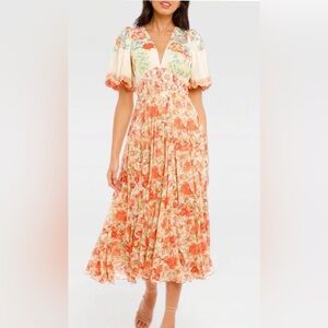 Hemant & Nandita Floral Midi Dress, Medium